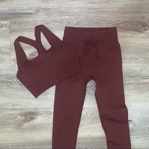 Brown athleisure matching set